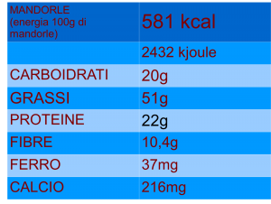 LE MANDORLE HANNO UN ELEVATO VALORE ENERGETICO... 